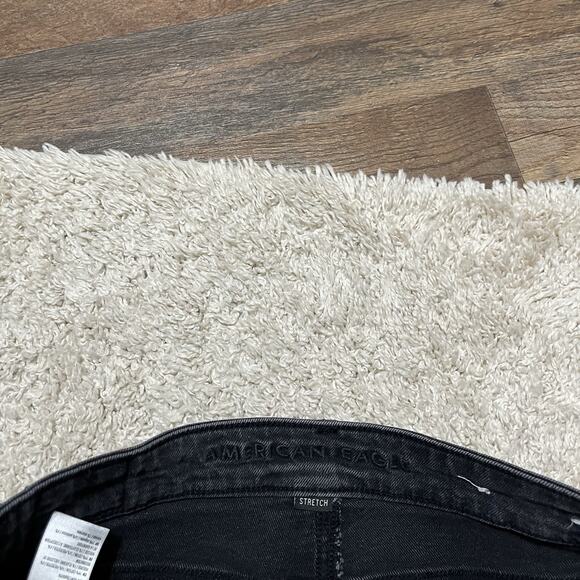 American Eagle Vintage-Inspired Washed Black Stretch High Rise Ankle Mom Jeans - Picture 5 of 7